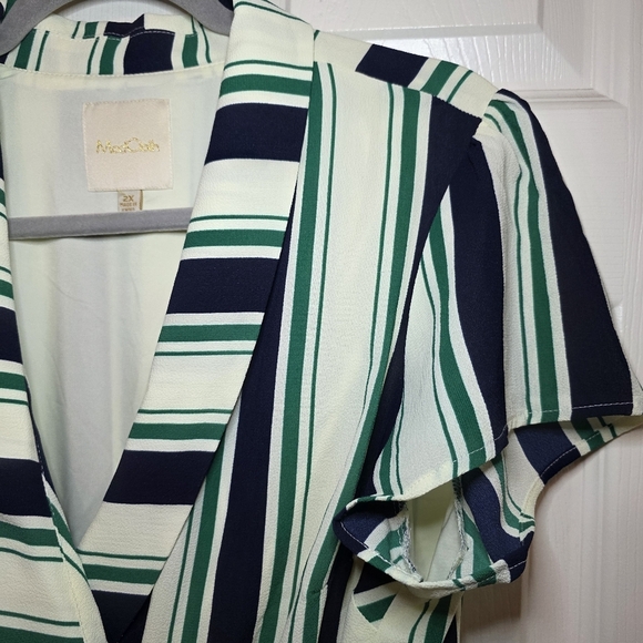 ModCloth Striped Wrap Dress Sz 2X - Picture 4 of 12